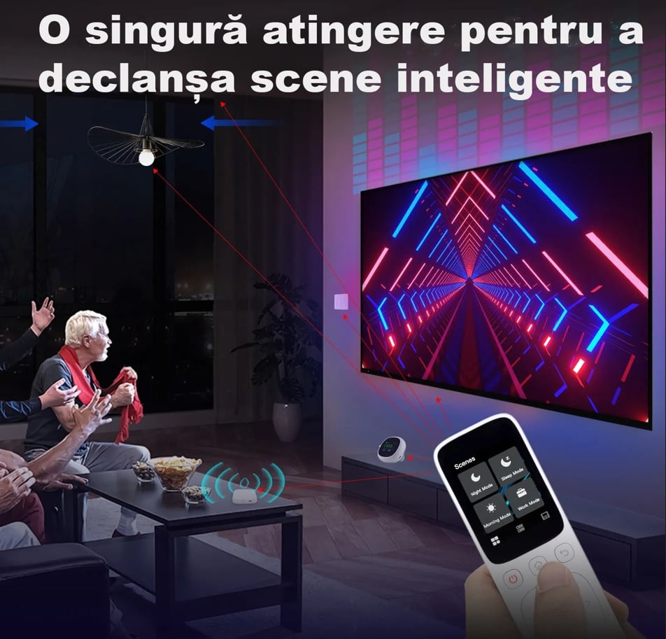 Telecomanda universala Smart, Wireless WiFi Tuya Smart, Touchscreen, Control Central IR Remote pentru Smart Home @ Smartwiz [3]