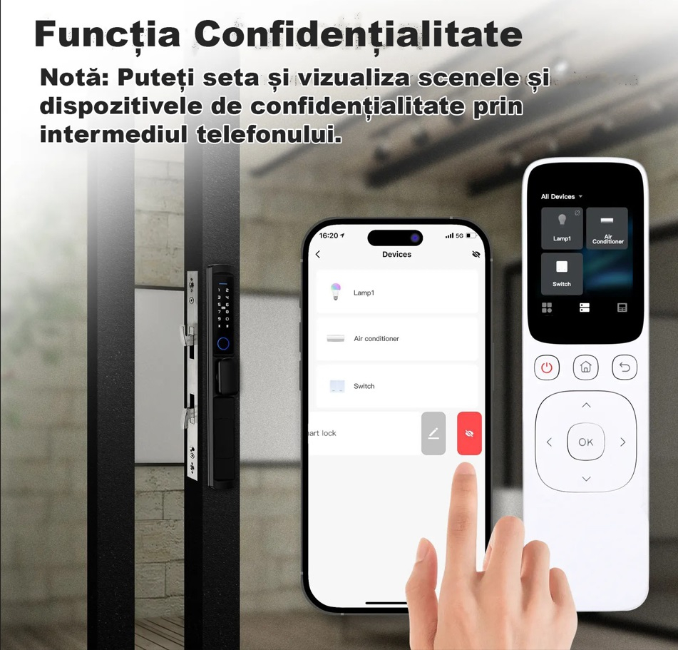 Telecomanda universala Smart, Wireless WiFi Tuya Smart, Touchscreen, Control Central IR Remote pentru Smart Home @ Smartwiz [2]