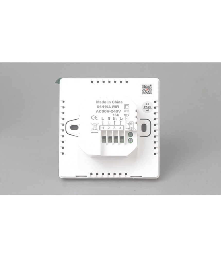 Termostat Inteligent incalzire electrica, TouchScreen, WIFI, Control prin Aplicatia Tuya, Wireless, Prindere in Doza de Perete, Control Vocal Google Home, Alexa, ALB @SmartWiz [2]