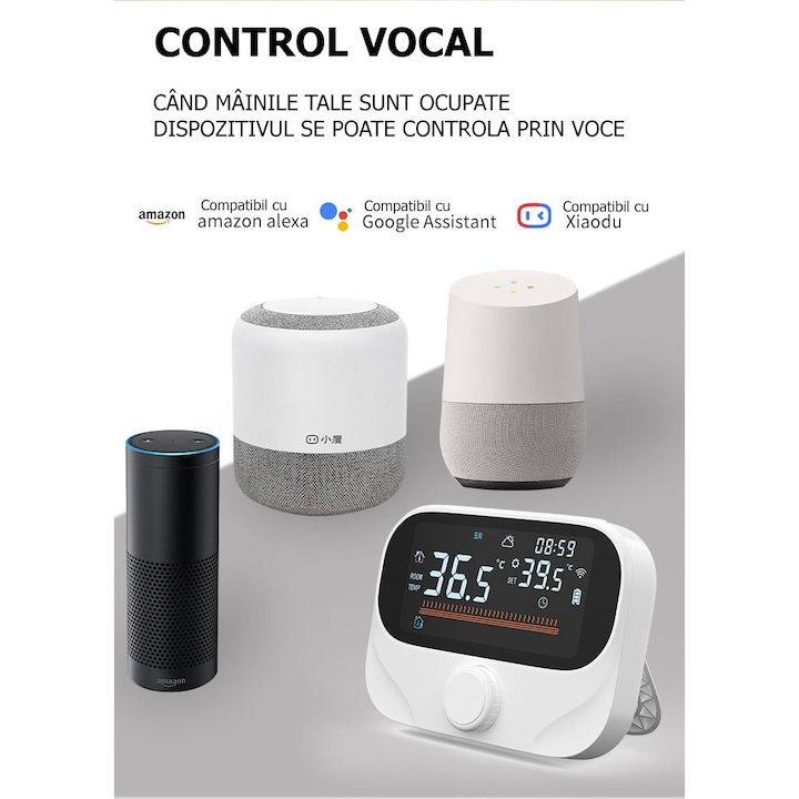 Termostat inteligent S2_Style Centrala termica, Wi-Fi, TUYA, Smart Life, Compatibil cu Alexa, Google Home @SmartWiz [5]