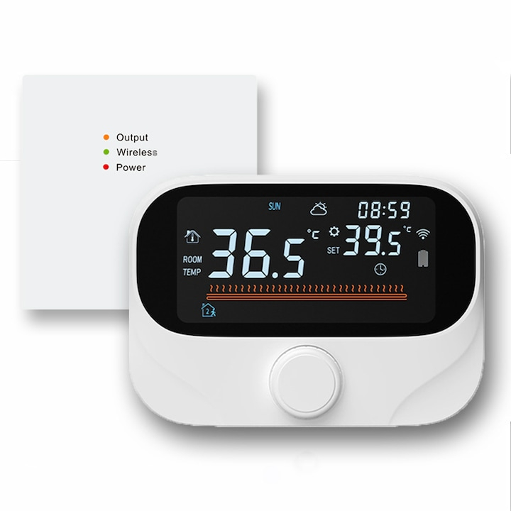 Termostat inteligent S2_Style Centrala termica, Wi-Fi, TUYA, Smart Life, Compatibil cu Alexa, Google Home @SmartWiz [1]
