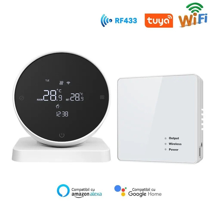 Termostat inteligent S3, Wi-Fi, TUYA, Smart Life, Compatibil cu Alexa, Google Home @SmartWiz [3]
