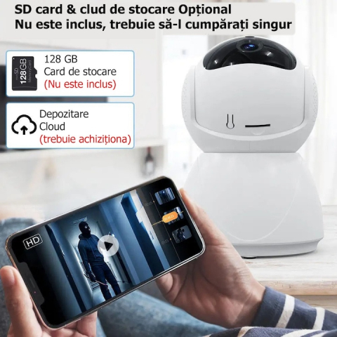 Camera de supraveghere TUYA, Cu Functie Baby Monitor, Si cu Rotire 360 grade, Full HD 1080P, Wireless Audio Video, IP, Night Vision, Detectarea miscarilor, Two-Way Audio @SmartWiz [5]
