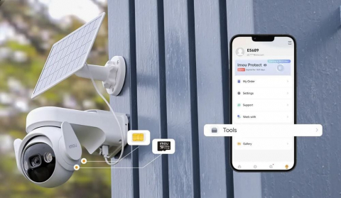 Camera de supraveghere wireless cu alarma si rotire de pe telefon Imou Cell PT 4G 2, panou solar 5W, baterie, 3MP, IR, microfon si alarma [5]