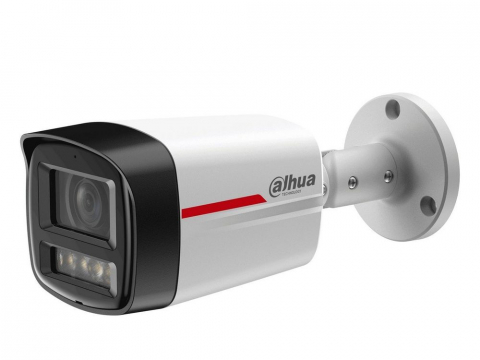 Cameră IP Dahua 2MP bullet cu LED alb 50m, audio, PoE, IP67 [1]