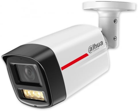 Camere de supraveghere - Cameră IP Dahua 2MP bullet cu LED alb 50m, audio, PoE, IP67