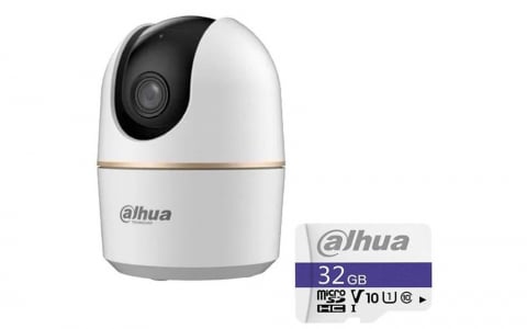 Camere de supraveghere - Cameră Supraveghere WiFi Dahua 4MP, Audio, IR 10m, Card 32GB Gratuit