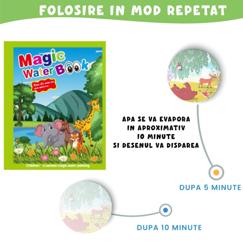 Carte de colorat cu apa Magic Book , Reutilizabila, plina de culori vibrante, Dumbo si prietenii sai [3]