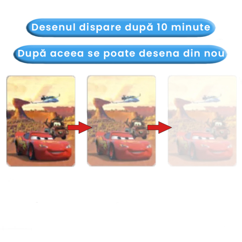 Carte de colorat cu apa Magic Book, Reutilizabila, plina de culori vibrante, Cars [4]