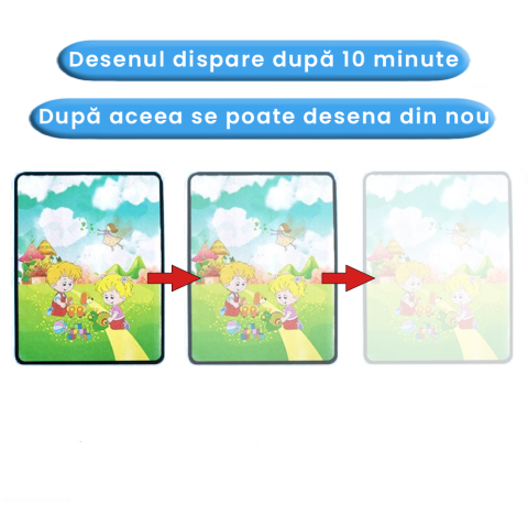 Carte de colorat cu apa , plina de culori vibrante, Bicicleta, Balon cu aer cald, Om de zapada [4]