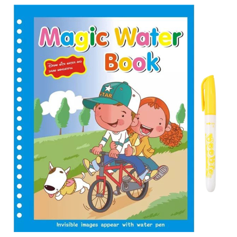 Carti de colorat pe baza de apã - Carte de colorat cu apa , plina de culori vibrante, Bicicleta, Balon cu aer cald, Om de zapada