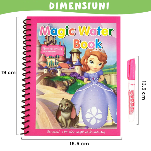 Carte de colorat cu apa Magic Book , Reutilizabila, plina de culori vibrante, Sofia si Iepurasul [2]
