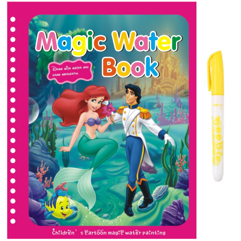 Carti de colorat pe baza de apã - Carte de colorat cu apa Magic Carte de colorat cu apa Magic Book , Reutilizabila, plina de culori vibrante, Sirena Annabelle