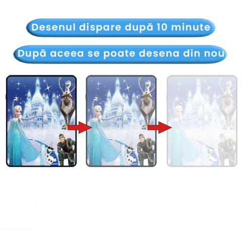 Carte de colorat cu apa Magic Book, Reutilizabila, plina de culori vibrante, Printesa Elsa [4]