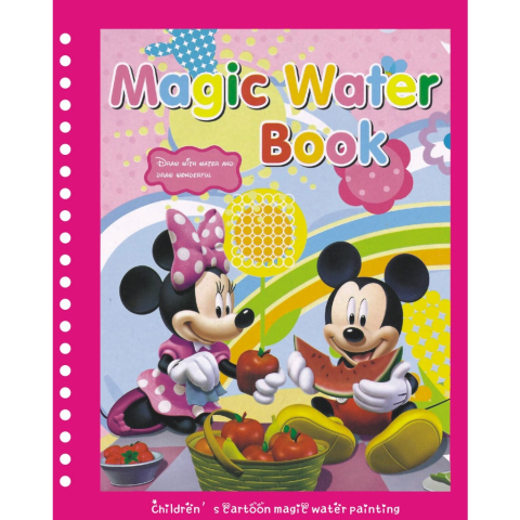 Carti de colorat pe baza de apã - Carte de colorat cu apa Magic Book , Reutilizabila, plina de culori vibrante, Mickey si Minnie