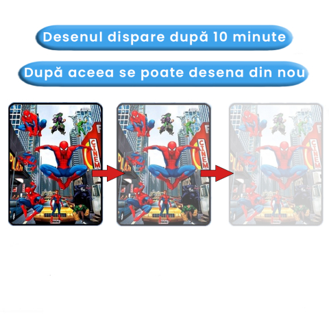 Carte de colorat cu apa Magic Book, Reutilizabila, plina de culori vibrante, Spiderman [4]