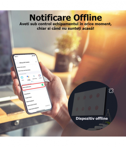 Intrerupator inteligent cu touch Tuya, Life Smart, Wi-Fi, cu sau fara nul, 8 canale, 10A, Sticla securizata, compatibil Amazon Alexa/Google Assistant, Negru @SmartWiz [1]