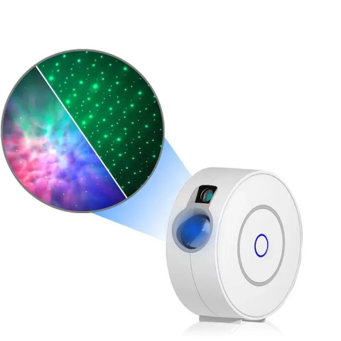 Lumina Inteligenta - Lampa de veghe tip proiector stele laser cu aplicatie pe telefon, galaxii pentru camera, compatibila cu TUYA, Google Assistant, Amazon Alexa, temporizator, 4 unghiuri @SmartWIZ