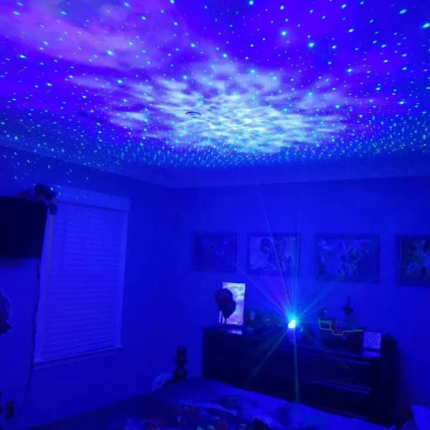 Lampa de veghe tip proiector stele laser cu aplicatie pe telefon, galaxii pentru camera, compatibila cu TUYA, Google Assistant, Amazon Alexa, temporizator, 4 unghiuri @SmartWIZ [5]