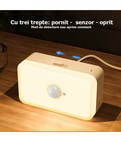Lumina de veghe cu senzor PIR, dectectie miscare, Type-C @ Smartwiz [3]