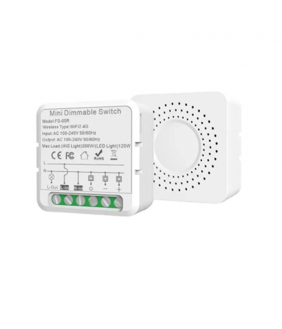 Relee - Mini Releu 2 canale, Dimabil banda led, Wi-Fi, inteligent, programabil, Compatibil cu app Tuya, Smart Life, Control vocal, Alexa, Amazon, Google Home, 10A @SmartWiz