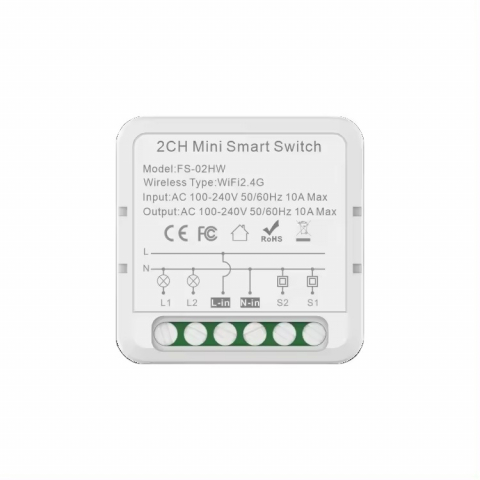 Mini Releu 2 canale, Dimabil banda led, Zigbee, inteligent, programabil, Compatibil cu app Tuya, Smart Life, Control vocal, Alexa, Amazon, Google Home, 10A @SmartWiz [0]