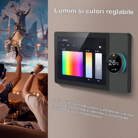 Panou de control/automatizare 7inch, Wi-Fi, Smart Home, Bluetooth, Tuya, ZigBee 3.0, Amazon Alexa, Gateway Hub, Compatibil iOS, Android, Negru [1]