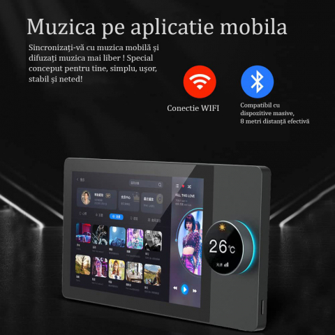Panou de control/automatizare 7inch, Wi-Fi, Smart Home, Bluetooth, Tuya, ZigBee 3.0, Amazon Alexa, Gateway Hub, Compatibil iOS, Android, Negru [3]