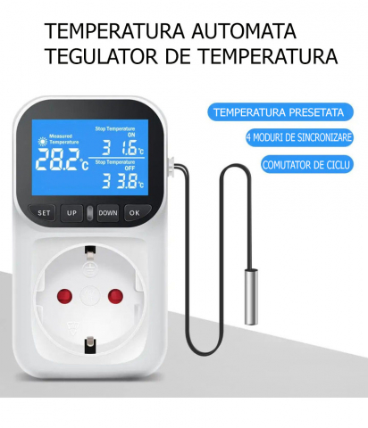 Priza inteligenta cu termostat,, control temperatura/temporizator, senzor de temperatura, alb @smartWIZ [3]