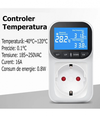 Priza inteligenta cu termostat,, control temperatura/temporizator, senzor de temperatura, alb @smartWIZ [4]