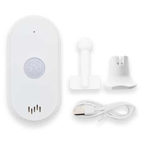 Senzori Inteligenti - Senzor de miscare inteligent, Wifi, Wireless, Unghi de detectare 110 °, Distanta detectie 12m, Senzor infrarosu, PIR, compatibil Tuya SmartLife, Android, IoS, Alb @SmartWiz