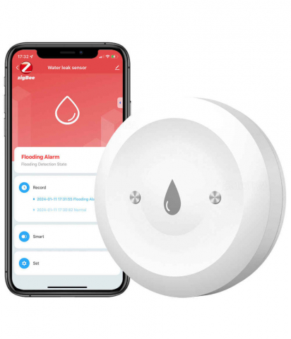 Senzori Inteligenti - Senzor de scurgere a apei Smart Life, nivel IP66, alarma, detector prin aplicatie, imersie, Tuya Zigbee @SmartWiz