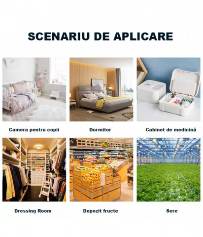 Senzor de umiditate si temperatura, Tuya wi-fi Smart Life Alexa Google Home Wifi, Ecran oglinda LED, Hygrometeru, Termometru @Smartwiz [2]