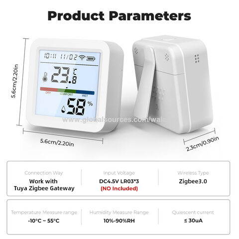 Senzor inteligent, cu afisaj de temperatura si umiditate smart Wi-Fi, termometru si higrometru de camera, Compatibil Tuya Suport Alexa, Google Home @SmartWiz [2]