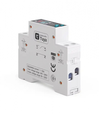 Siguranta Inteligenta, Wi-Fi, 1-50A, Afisaj, Monitorizare energie, Protectie Supratensiune, Programare inteligenta, compatibil Tuya, Smart Life APP @SmartWiz [3]