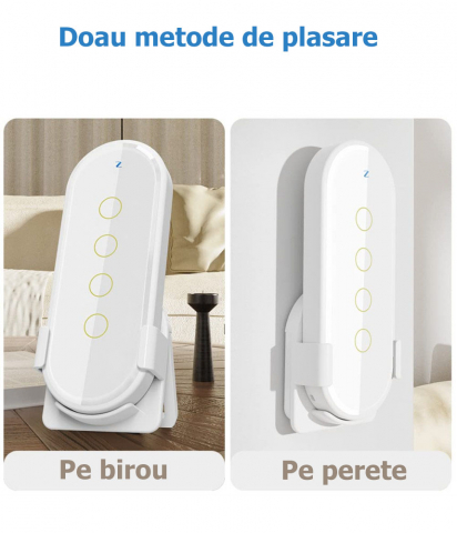 Telecomanda Inteligenta Programabila, Sticla Securizata, 4 butoane, 12 Scenarii Tuya, Zigbee, Alb @SmartWIZ [4]