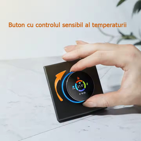 Termostat Inteligent Centrala, Rotita, Afisaj Digital, WIFI, Control prin Aplicatia Tuya, Wireless, Prindere in Doza de Perete, Control Vocal Google Home, Alexa @SmartWiz [1]