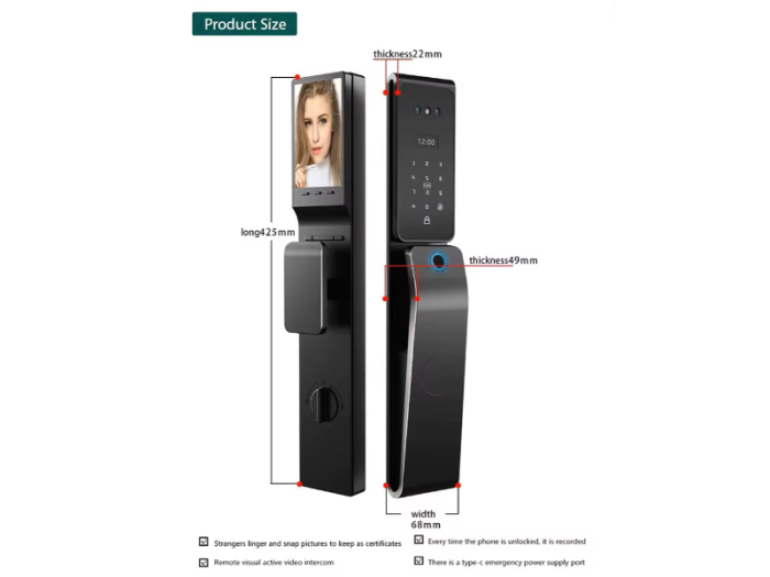 INCUIETOARE INTELIGENTA 6085 WIFI cu Face ID, Palm ID, Amprenta, Camera si Aplicatie Tuya [6]