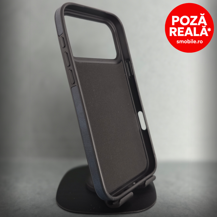 Husa pentru iPhone 17 Pro - Bluemarin Textura Piele - PREMIUM - MagSafe Inel Magnetic [2]