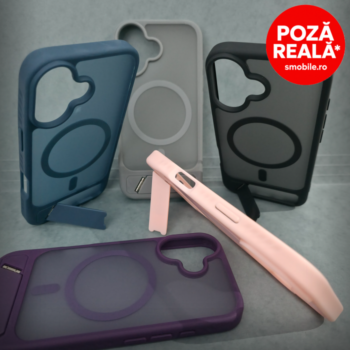 Husa pentru iPhone 16 - Mov Catifelat - MagSafe Inel Magnetic [3]