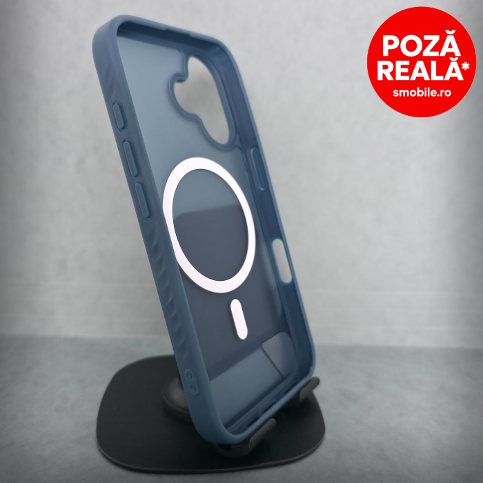 Husa pentru iPhone 16 Pro Max - Albastru Catifelat - MagSafe Inel Magnetic [2]
