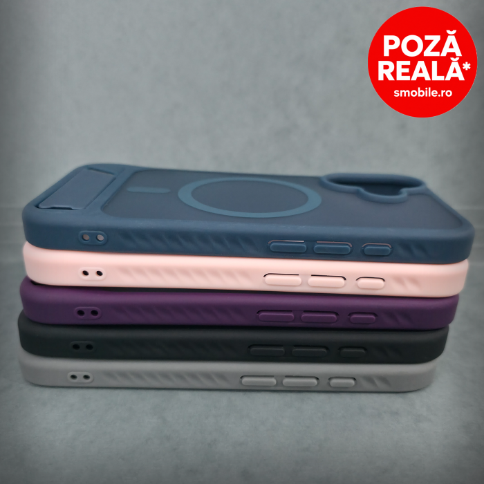 Husa pentru iPhone 17e - Albastru Catifelat - MagSafe Inel Magnetic [4]