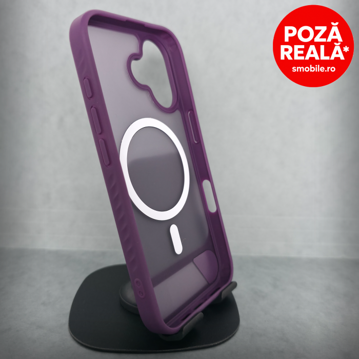 Husa pentru iPhone 16 Pro - Mov Catifelat - MagSafe Inel Magnetic [2]