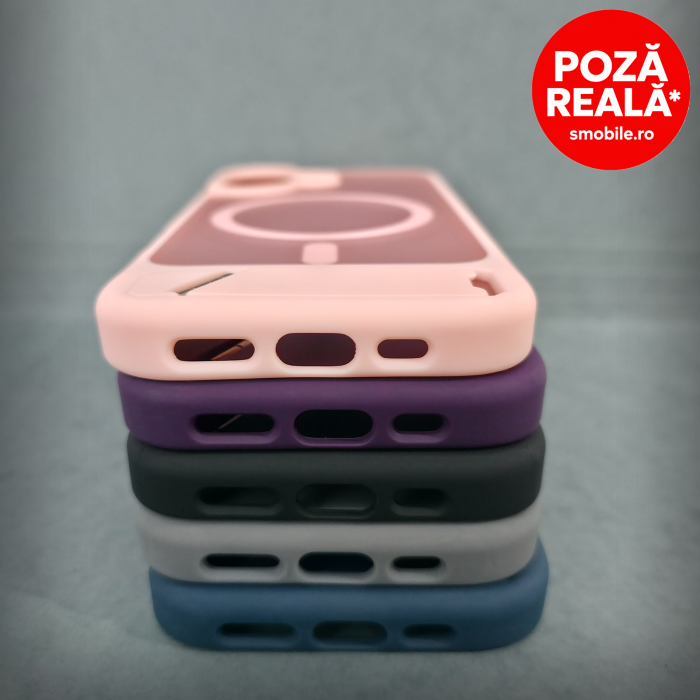 Husa pentru iPhone 16 - Mov Catifelat - MagSafe Inel Magnetic [5]