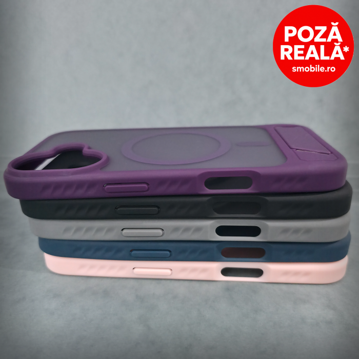 Husa pentru iPhone 17e - Albastru Catifelat - MagSafe Inel Magnetic [6]