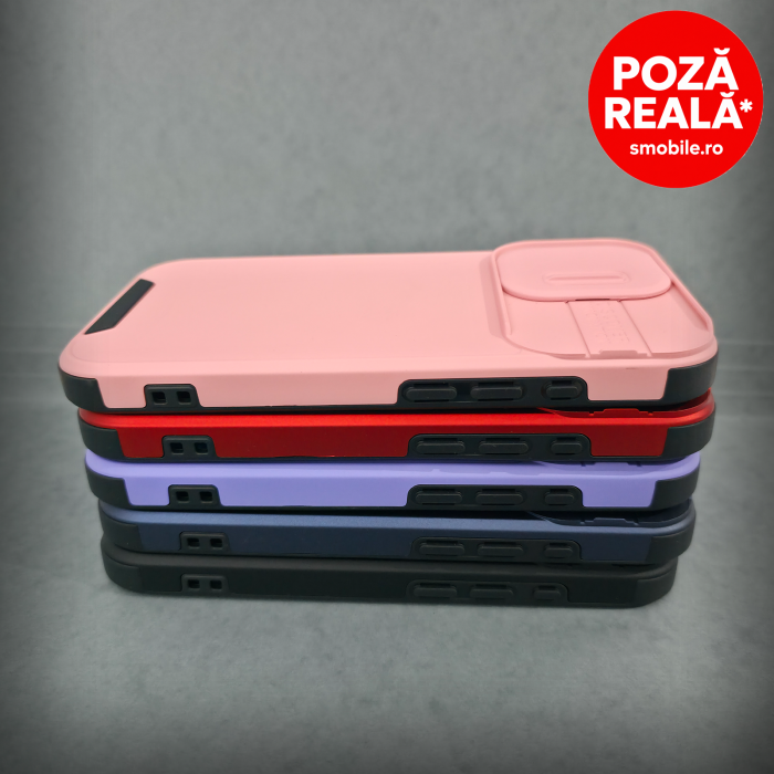 Husa pentru iPhone 17 - Black Matte - MagSafe Inel Magnetic Protectie Camere [5]