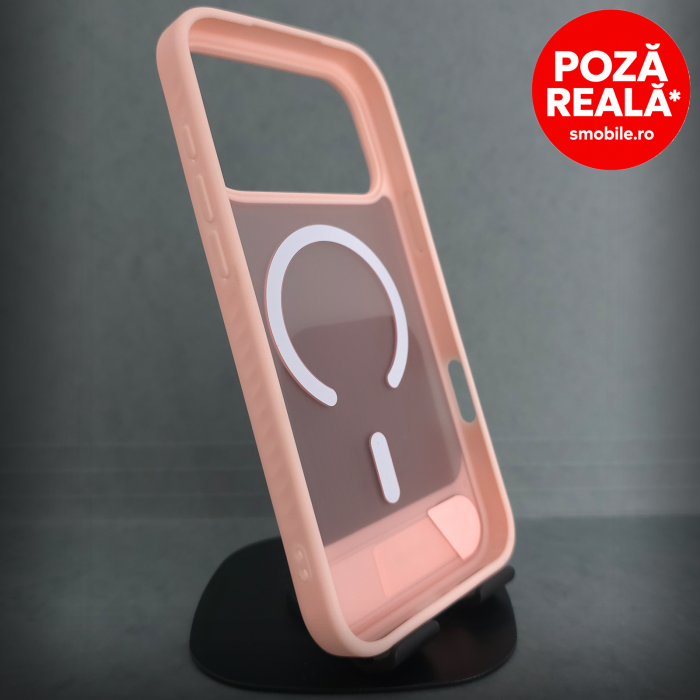 Husa pentru iPhone 17 Pro - Roz Catifelat - MagSafe Inel Magnetic [2]