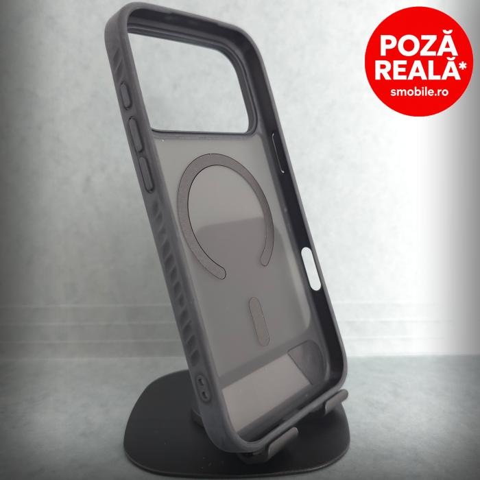 Husa pentru iPhone 17 Pro - Negru Catifelat - MagSafe Inel Magnetic [2]