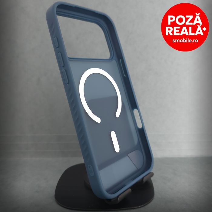 Husa pentru iPhone 17 ProMax - Albatru Catifelat - MagSafe Inel Magnetic [2]
