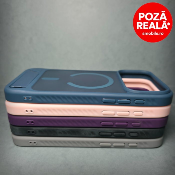 Husa pentru iPhone 17 ProMax - Albatru Catifelat - MagSafe Inel Magnetic [5]
